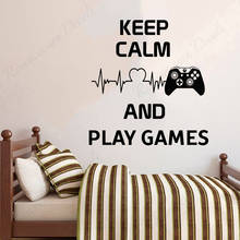 Keep Caln And Play Games Quotes Wall Sticker Vinyl Art Interior Home Decor Boys Teens Room Playroom Decals Removable Murals 4553 2024 - buy cheap