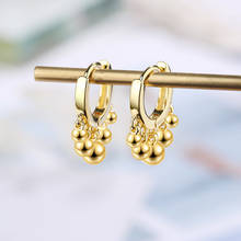 Женские серьги-кольца с бусинами Ins, сережки из стерлингового серебра 925 пробы с кисточкой 2024 - купить недорого
