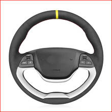 Camurça preta mão costurar confortável macio cobertura de volante para kia manhã 2011 2012 2013 2014 2015 2016 picanto 2012-2015 2024 - compre barato