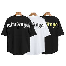 Palm Angels back letters bat sleeves drop shoulder men and women couples short sleeve T-shirt wholesale 2024 - buy cheap
