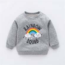 Детские футболки, весенние топы с длинными рукавами для мальчиков, 2021 осенний хлопковый свитер, детский пуловер, свитшоты, свитер для маленьких девочек 2024 - купить недорого