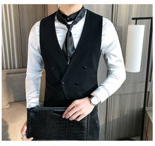 TPSAADE Fashion Men Dress Vest Asian Size  Slim Design Business Banquet Mens Vests High Quality Casual Vest Man 2024 - buy cheap