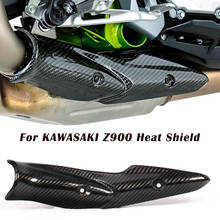 Cubierta de tubo de escape de motocicleta, protector térmico de fibra de carbono antiquemaduras, carcasa a prueba de óxido para Kawasaki Z900 Z 900, años 2017 a 2021 2024 - compra barato