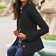 Women Stand Collar Coats Jackets Women Autumn Winter Women Coat Long Sleeve Overcoats Female Casual Solid Outwear Button 2024 - buy cheap