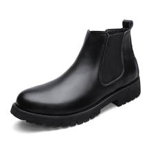 Tamanho grande mens casual vestido de festa boate sapato plataforma sapatos ankle boots de couro de vaca bota chelsea bota zapatos de hombre homem 2024 - compre barato