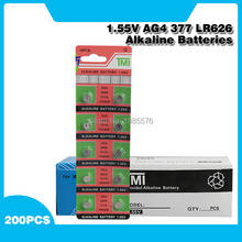 200PCS 377 Battery AG4 LR626 626 1.55V sr626sw CX66 Watch Button Cell Battery For Watch Toys Remote Coin Battery 2024 - купить недорого