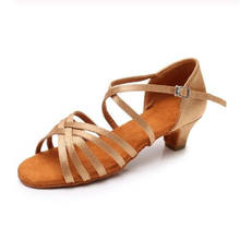 Wholesale Children/child/kids Dancing Shoes Professional Women‘s Ballroom Tango Salsa Latin Dance Shoes Ladies low heel Sandals 2024 - buy cheap