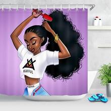African American Women Art Afro Shower Curtain Fashion Black Girl Ethnic Afrocentric Bathroom Decor Waterproof Bath Curtains 2024 - buy cheap