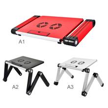 Adjustable Aluminum Laptop Bed Tray Desk Ergonomic TV Bed Lapdesk Tray PC Table Stand Notebook With Mouse Pad Portable   Hot 2024 - buy cheap