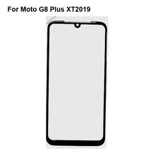 Lente de vidro frontal e externa para moto g8 plus xt2019, 2 peças para moto g8 plus, tela de painel de toque para moto g 8 plus, lcd, touch screen g8plus 2024 - compre barato