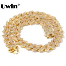 UWIN 20mm Prong Cuban Link Chains Necklace Fashion Hiphop Jewelry 3 Row Rhinestones Iced Out Necklaces For Men 2024 - buy cheap