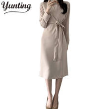 Chic New Autumn Chiffon Pleated Casual Dress O-neck Single breasted Korean Dresses Vestidos 2024 - buy cheap