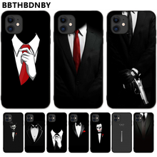 Костюм рубашка галстук Мягкий силиконовый чехол для телефона черный мягкий корпус чехол для телефона Обложка для iphone 5 5S SE 5C 6 6S 7 8 plus X XS XR 11 PRO MAX 2024 - купить недорого