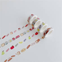 Cinta Washi con dibujos de frutas y pan, pegatina de sellado de sobre, Kawaii, cinta decorativa de manualidades, material escolar, 5m 2024 - compra barato