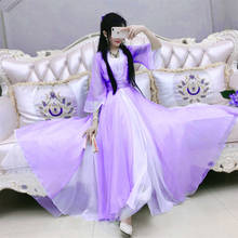 Hanfu antiguo de 3 colores para mujer, vestido chino de gasa púrpura, disfraces de princesa, Cosplay de Anime 2024 - compra barato