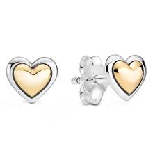 2021 coleção do dia das mães brincos de coração dourado para as mulheres 925 prata esterlina brinco prata 925 brincos jóias finas 2024 - compre barato