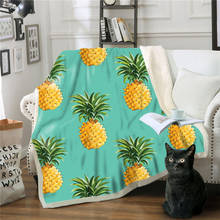 Hoodie Blanket Plush Throw Blanket 3D Fruit Pineapple Printed Sherpa Fleece Microfiber Throw Blanket 2020 Drop Shipping 2024 - buy cheap