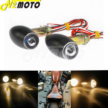 Bala retrô para motocicleta 10mm, indicadores de luz led de seta, lanterna âmbar, lâmpada personalizada para cafe racer chopper bobber 2024 - compre barato