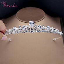 AAA CZ Bride Tiaras Crowns Zirconia Silver Color Flower Diadem Wedding Hair Accessories Bridal Jewelry RE3536 2024 - buy cheap