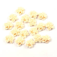 50Pcs Ivory NOT Hole 16x16mm Resin Flowers Loose Beads Flatback Cabochon Scrapbooking Jewelry Finding Making DIY Accessories 2024 - buy cheap