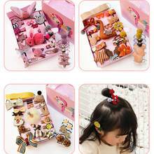 24Pcs/Sets Headwear Set Children Baby Girls Accessories Ribbon Bow Hair clip Hairpins Headdress 2024 - buy cheap