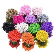 Lote de flores artificiales para manualidades, 130 unidades, 3mm, estambre de pistilo, decoración para fiesta de boda, caja de regalo con corona, álbum de recortes, flores falsas 2024 - compra barato