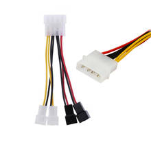 4-Pin Molex to 3-Pin Fan Power Cable Adapter Connector 12v*2 / 5v*2 Computer Cooling Fan Cables for CPU PC Case Fan Cable 2024 - buy cheap