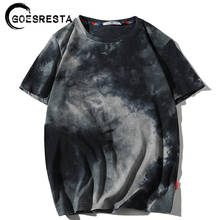 Men T Shirt  2020 Summer Cotton Oversize Tie-dye Tshirt Streetwear Hip Hop Harajuku Short Sleeve Fashion Casual T-Shirts Men 2024 - buy cheap