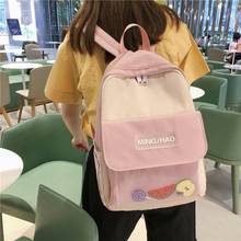 Women Nylon Stitching Pvc Backpack Cartoon Cute Teenage Student Shoulder School Bagteenager Student Travel Knapsack Book Bag 2024 - buy cheap