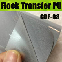 CDF-08 Silver grey Flocking transfer PU VINYL FILM, heat transfer flock vinyl for garment with size:50*100cm/lot 2024 - buy cheap