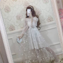 Vestido de princesa dulce lolita, sexy, tridimensional, flor victoriana, elegante, kawaii, chica gótica lolita op loli, cosplay 2024 - compra barato