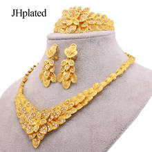Dubai gold color 24K jewelry sets for women wedding gifts African Engagement necklace ring earrings bracelet set jewellery set 2024 - buy cheap