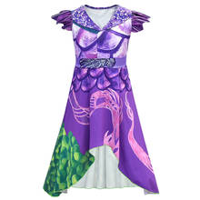 2021 Fancy Descendants 3 Costumes Cosplay Children's Dress Girls Purple Short Sleeved Dresses Masquerade Clothing 2024 - buy cheap