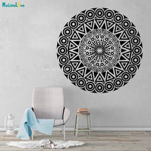 Pegatinas de pared con diseño de flores y Mandala, decoración para el hogar, sala de estar, diseño circular, calcomanías de estudio de Yoga, murales de vinilo extraíbles YT4651 2024 - compra barato