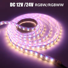 Fita de led rgb com 5050 lâmpadas de led, à prova d'água, ip67, 12v e 24v, 5m, rgbw, rgbww