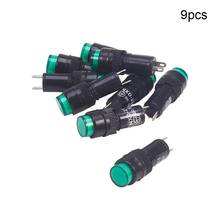 9Pcs NXD-211 35mm  LED Plastic Indicator 35mm Waterproof Signal Power 12V Green Plastic Round Button Light 2024 - buy cheap