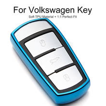 ТПУ защитный чехол для автомобильного ключа для VW Passat CC B5.5 B6 B7 B8 3C Polo 6R Scirocco Jetta 6 MK6 T5 Eos Tiguan брелок кольцо 2024 - купить недорого
