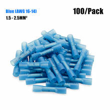 100Pcs Waterproof Heat Shrink Butt Terminals Blue Insulated Electrical Wire Cable Shrinkable Crimp Connectors For 16-14 AWG 2024 - buy cheap