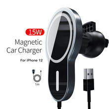 15W Wireless Magnetic Car Charger for IPhone 12 Pro Mini Max Magsafe Fast Wireless Charging Charger Air Vent Mount Bracket 2024 - buy cheap