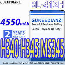 Batería de BL-41ZH para teléfono inteligente LG, pila recargable de 4550mAh, para modelo Leon H340, H345, MS345, H343, Risio C40, L50, D213N, HALT 2, LS665 2024 - compra barato