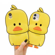 3D Cartoon Yellow Duck Soft Silicone Case For iPhone X 8 7 6 6s plus 5 S 5S SE SE2 XS XR 11 12 Pro Cute Phone Case Rubber Cover 2024 - buy cheap