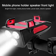4 in 1 Bicycle Phone Rack Holder Headlight Front Light Bike Speaker Alarm Bell USB Quickly Rechargeable Bike Cycling Equipment 2024 - buy cheap