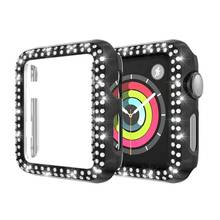 double Diamond pc plastic cover For Apple watch case band 40mm 44mm 38 42mm bumper For iwatch series 5 4 3 2 1 2024 - buy cheap