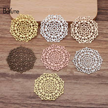 BoYuTe (100 Pieces/Lot) 32MM Metal Brass Filigree Flower Accessories Diy Jewelry Making Hand Made Materials Wholesale 2024 - buy cheap