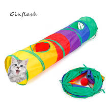 Colorido prático gato túnel pet tubo dobrável jogar brinquedo ao ar livre indoor kitty filhote de cachorro quebra-cabeça exercício escondendo treinamento 2024 - compre barato