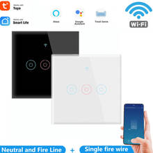 Wifi Wall Touch Switch EU No Neutral Wire Required Smart Home 1/2/3 Gang Light Switch Work With Alexa And Google Home Assistant 2024 - buy cheap