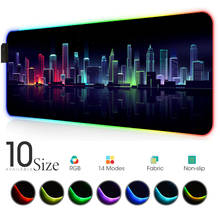City Night View RGB Mouse Pad Neon Gamers Accessories LED MousePad Large with Backlit Rubber Mat Mouse for Pc Desk Rug Laptop 2024 - buy cheap