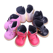 Botas de cuero de otoño e invierno para niñas, zapatos de muñeca Reborn americana de 18 pulgadas y 43cm, accesorios de nuestra generación, regalo 2024 - compra barato