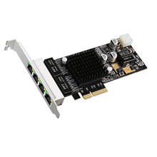 Tarjeta de red Intel I350 RJ45 POE de 4 puertos, adaptador de red PCI-E PCIe 4X, 10/100/1000Mbps 2024 - compra barato