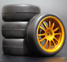 Conjunto de pneus de corrida hsp hpi, 4 peças, para roda de metal, rc 1/10, on-road, hsp 94123/94103/94122, d4/d3 fw06, 108y 2024 - compre barato
